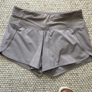 Lululemon womens running shorts, light gray